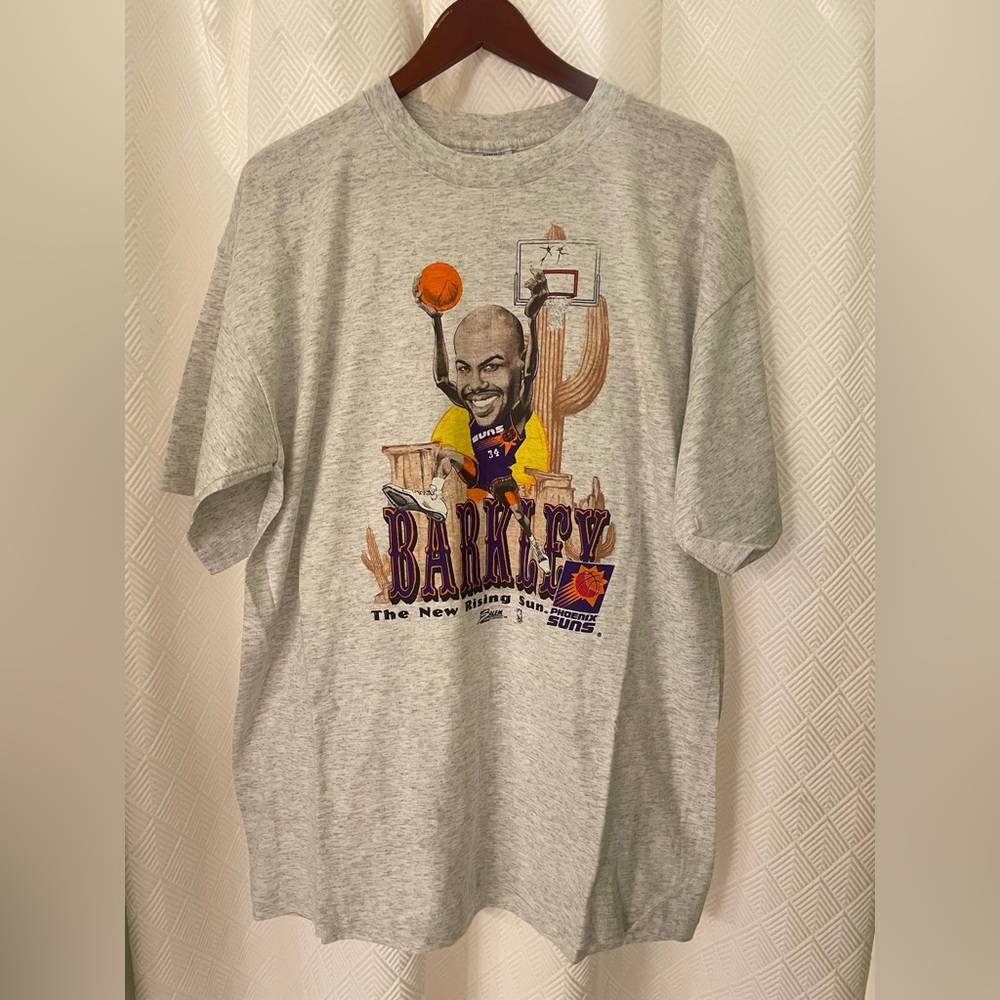 Vintage 90s NBA Salem Phoenix Suns Charles Barkley Caricature Shirt Size XL NWT